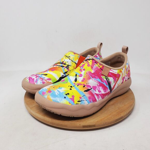 UIN Shoes Womens 5 Slip On Loafer Colorful Wearable Art Paint Splatter - Picture 5 of 12